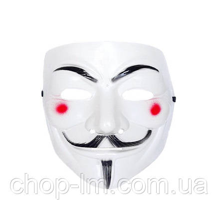 Маска "Гай Фокс" Біла ("Анонімус", Маска Вендета, Маска V), фото 2