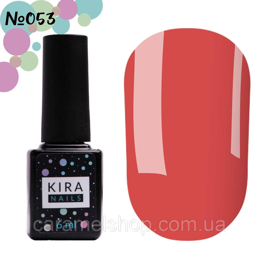 Гель-лак Kira Nails No053 (приглушений, малиново-рожевий колір, емаль), 6 мл