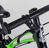 Дитячий беговел велобіг від на магнієвої рамі 12 дюймів Corso Prime C7 92197 чорно-зелений, фото 5
