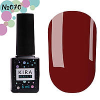 Гель-лак Kira Nails No070 (коричнево-рожевий, емаль), 6 мл