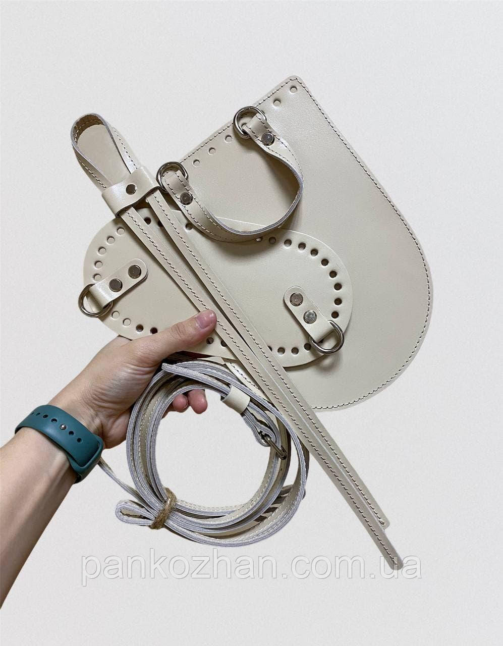 Набір шкіряної фурнітури для рюкзака Standart 2 з затягуванням, натуральна шкіра, фото 1