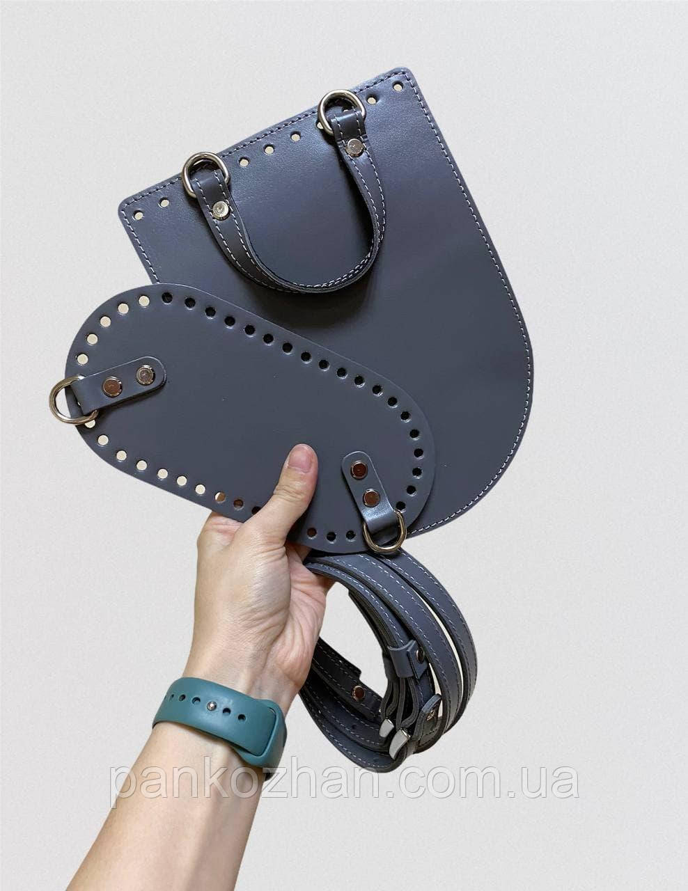 Набір шкіряної фурнітури для рюкзака Standart 3 без затяжки, натуральна шкіра, фото 1