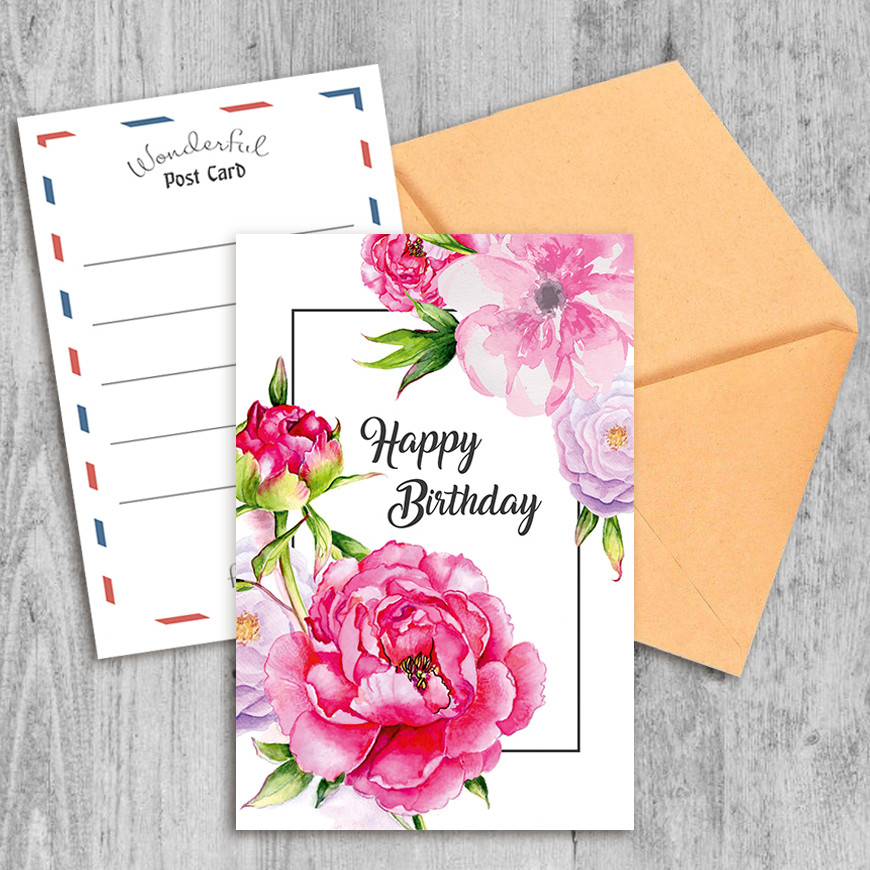 Поздовлива листівка Happy Birthday