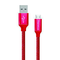 Дата кабель ColorWay Кабель Colorway USB - МicroUSB 2.1А 1м червоний (CW-CBUM002-RD)