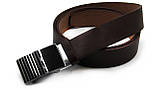 Чоловічий пояс з пряжкою затискач коричневий, фото 2