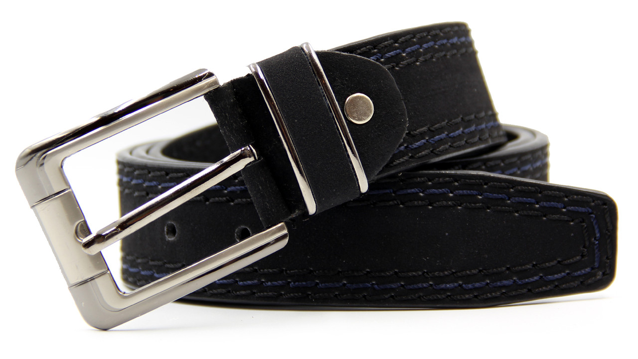 Чоловічий ремінь для джинсів з рядком, фото 1