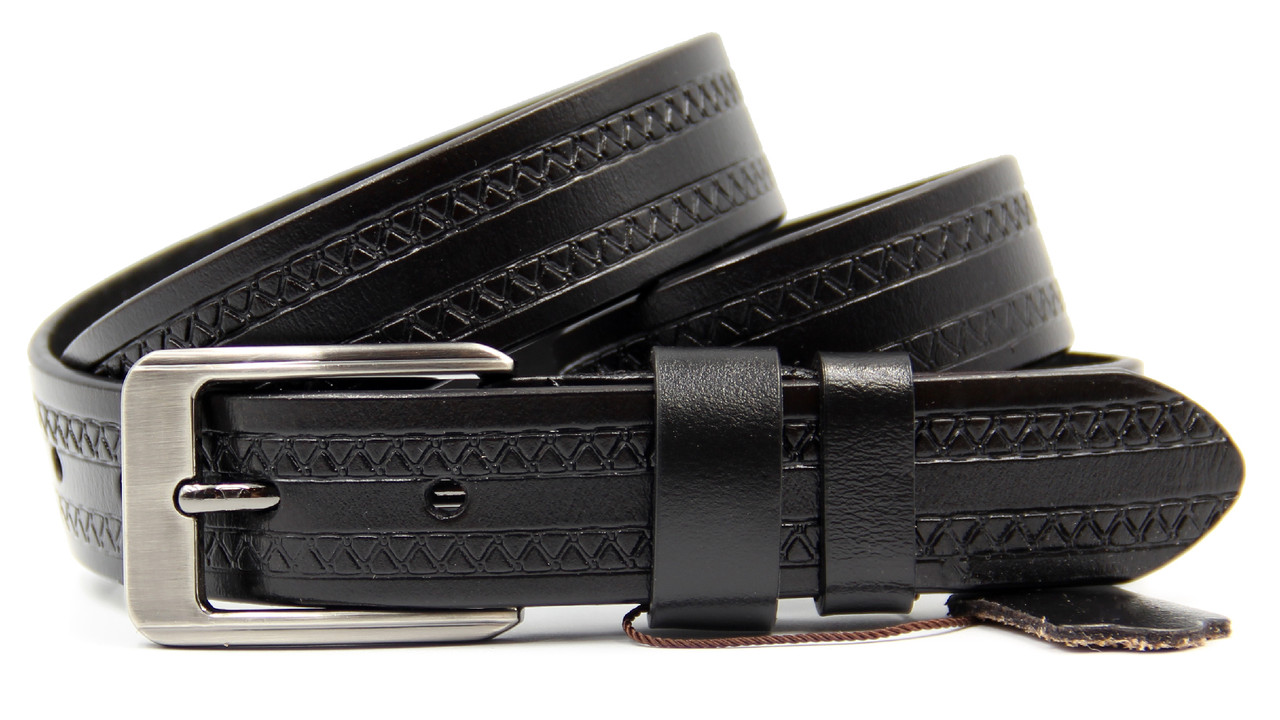 Ремінь з натуральної шкіри класичний чоловічий, фото 1