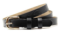 Жіночий ремінь з натуральної шкіри вузький