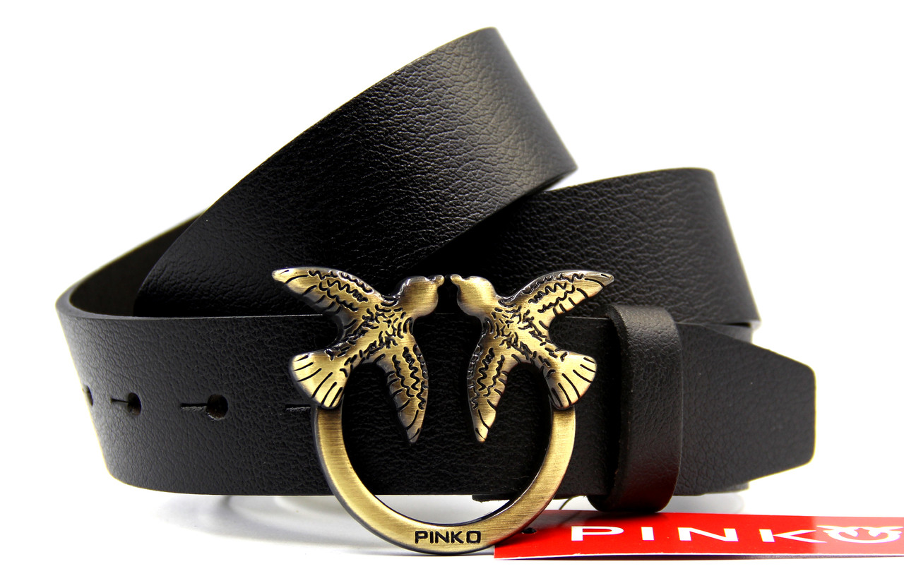 Жіночий ремінь PINKO Love Birds натуральна шкіра, пряжка з ластівками Туреччина
