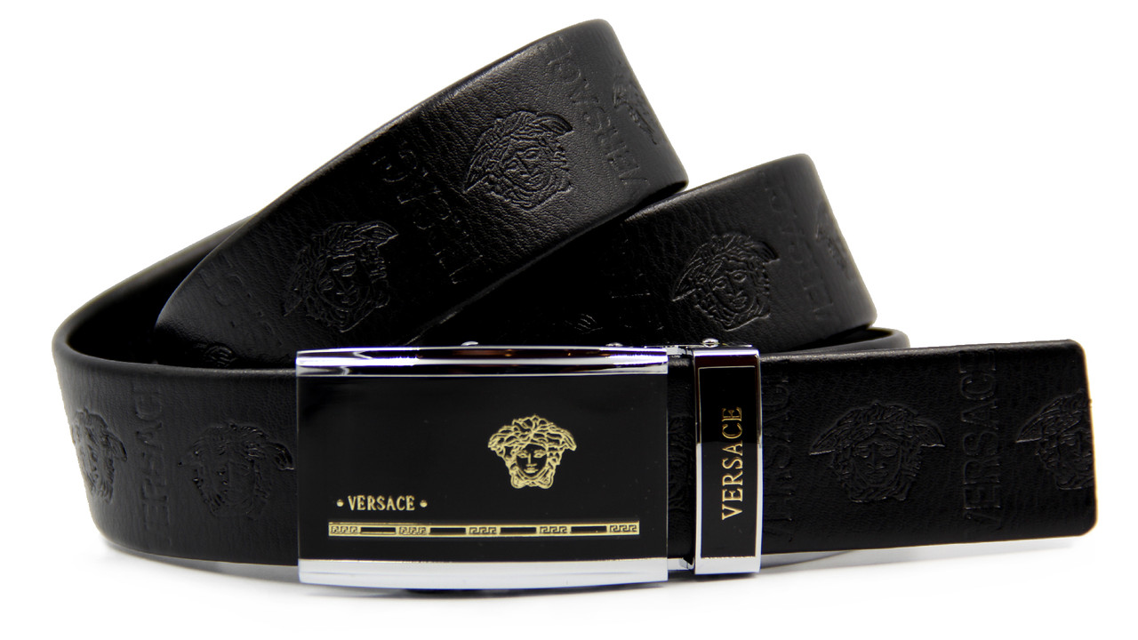 Шкіряний брендовий ремінь VERSACE автомат