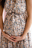 Бавовняна сукня для вагітних та годуючих з секретом для годування бежева квіткова, 5180725-Б, фото 7