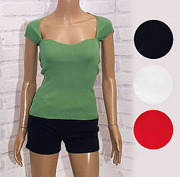 Футболка-топ жіноча, однотонна, рубчик, Rumera (розмір S)