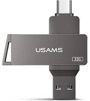 Флешка USAMS US-ZB199 Type-C OTG USB3.0 32GB, серая