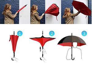 Парасолька Zp-brella - Парасолька зворотного Складення "Umbrella" Однотонна Мікс, фото 5