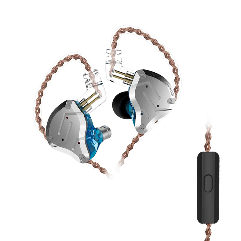Навушники KZ ZS10 Pro з мікрофоном blue