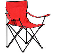 Раскладной стул кресло со спинкой для рыбалки и пикника ПАУК з Чехлом (Красный)