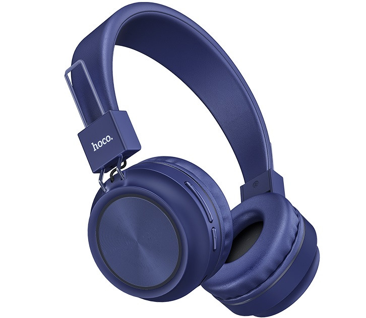 Навушники з Bluetooth і microSD HOCO Promise W25, синього кольору., фото 1