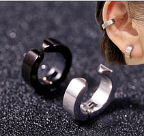 Круглі затискачі обманки сережки-кліпси з титанової сталі, (сережка обманка) чоловічі, жіночі