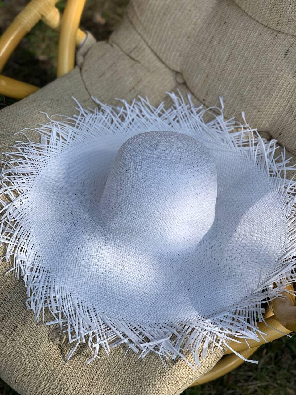 Жіночна річна пляжна капелюшок з бахромою по краї