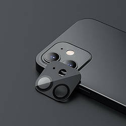 Захисне скло на камеру iPhone 12 mini з металевою рамкою HOCO (A18) 3D Metal frame flexible lens film