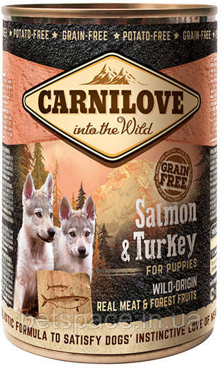 Консервований корм для цуценят Carnilove Puppy (Карнілав з лососем та індичкою) 400 г