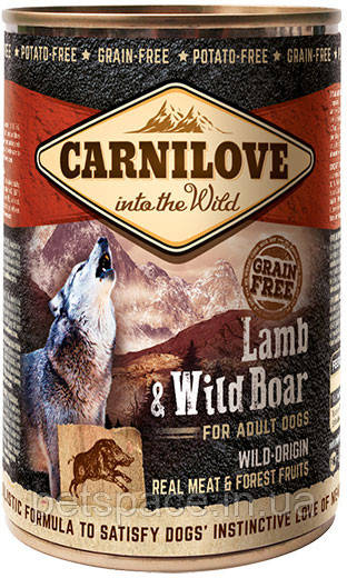 Консервований корм для собак Carnilove Dog (Карнілав з ягням і кабаном) 400 г
