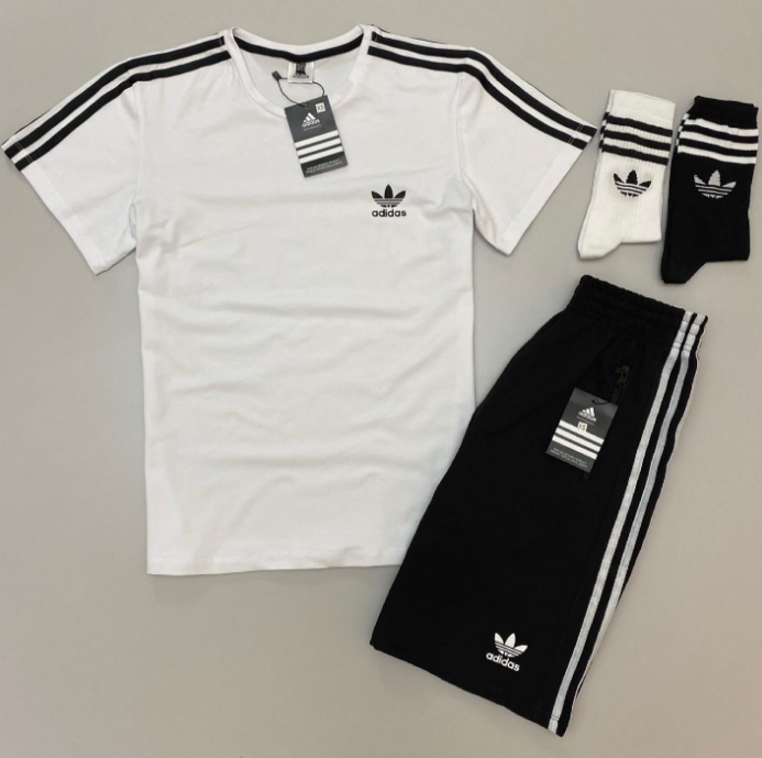 Костюм шорти і футболка adidas / Річний комплект Адідас спортивний бавовна