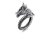 Универсальное винтажное кольцо перстень "Fighting dragon" с регулируемым размером