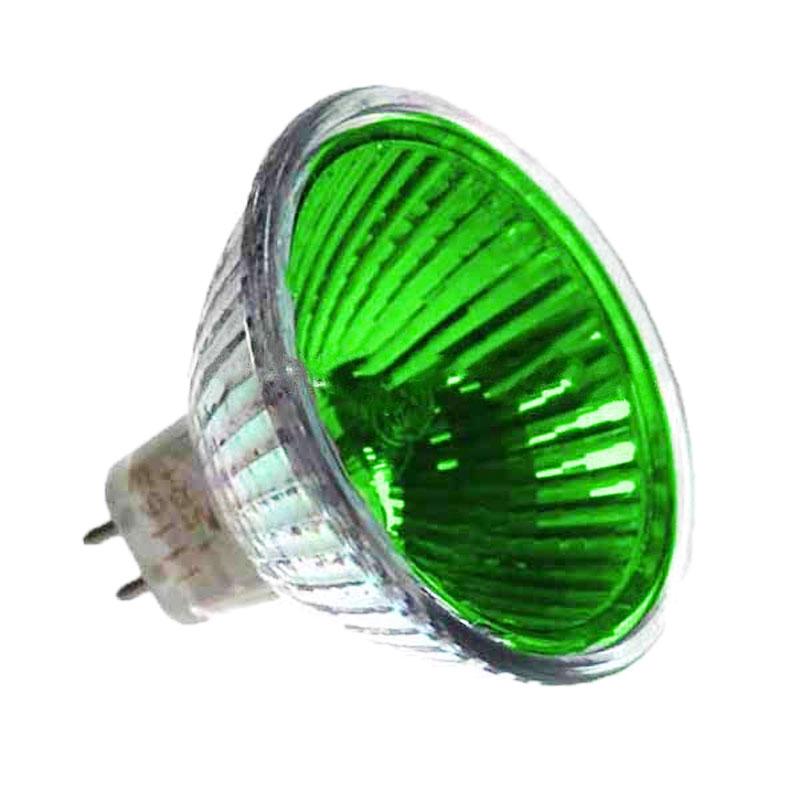 Лампа галогенна з відбивачем 12v 35w DELUX MR11 зел.