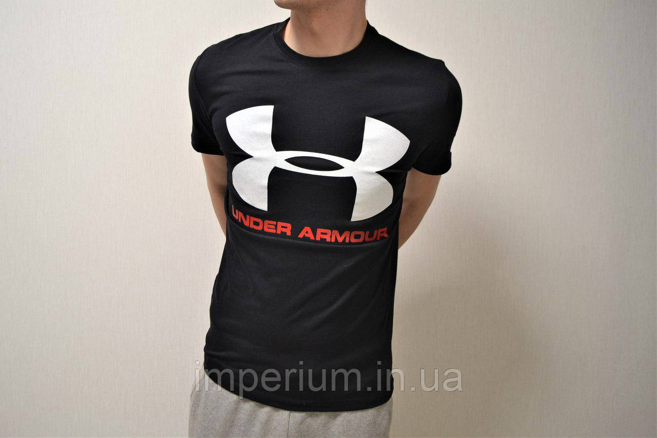 Чорна футболка under armour, фото 1