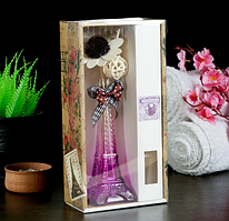 Набор подарочный "Эйфелева башня"(ваза,2 палочки с шариками,декор,аромамасло 30 мл) лаванда