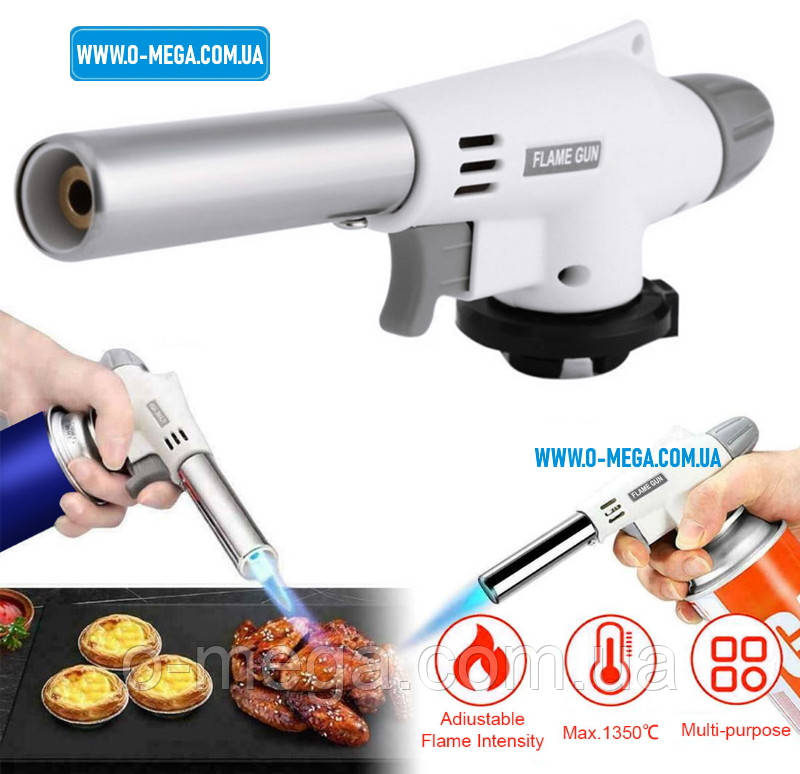 Газовий пальник Flame Gun 920 з п'єзорозпалом під цанговий балон, фото 1