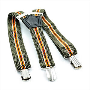 Підтяжки дитячі Хакі з оранжевим Weatro det-pd-020