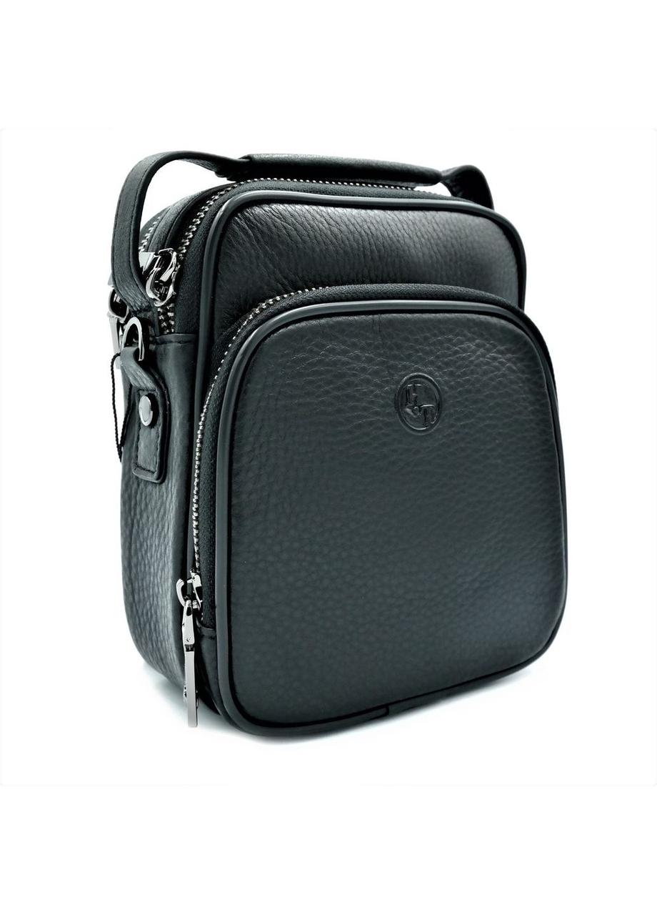 Чоловіча шкіряна сумка H.T.Leather Чорного кольору 9346-14
