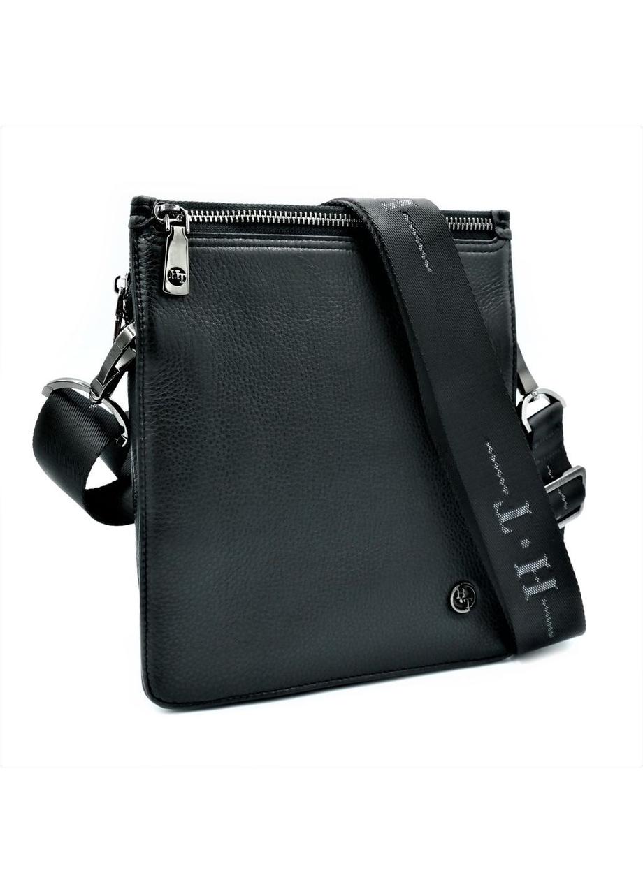 Чоловіча шкіряна сумка H.T.Leather Чорного кольору 3596-4