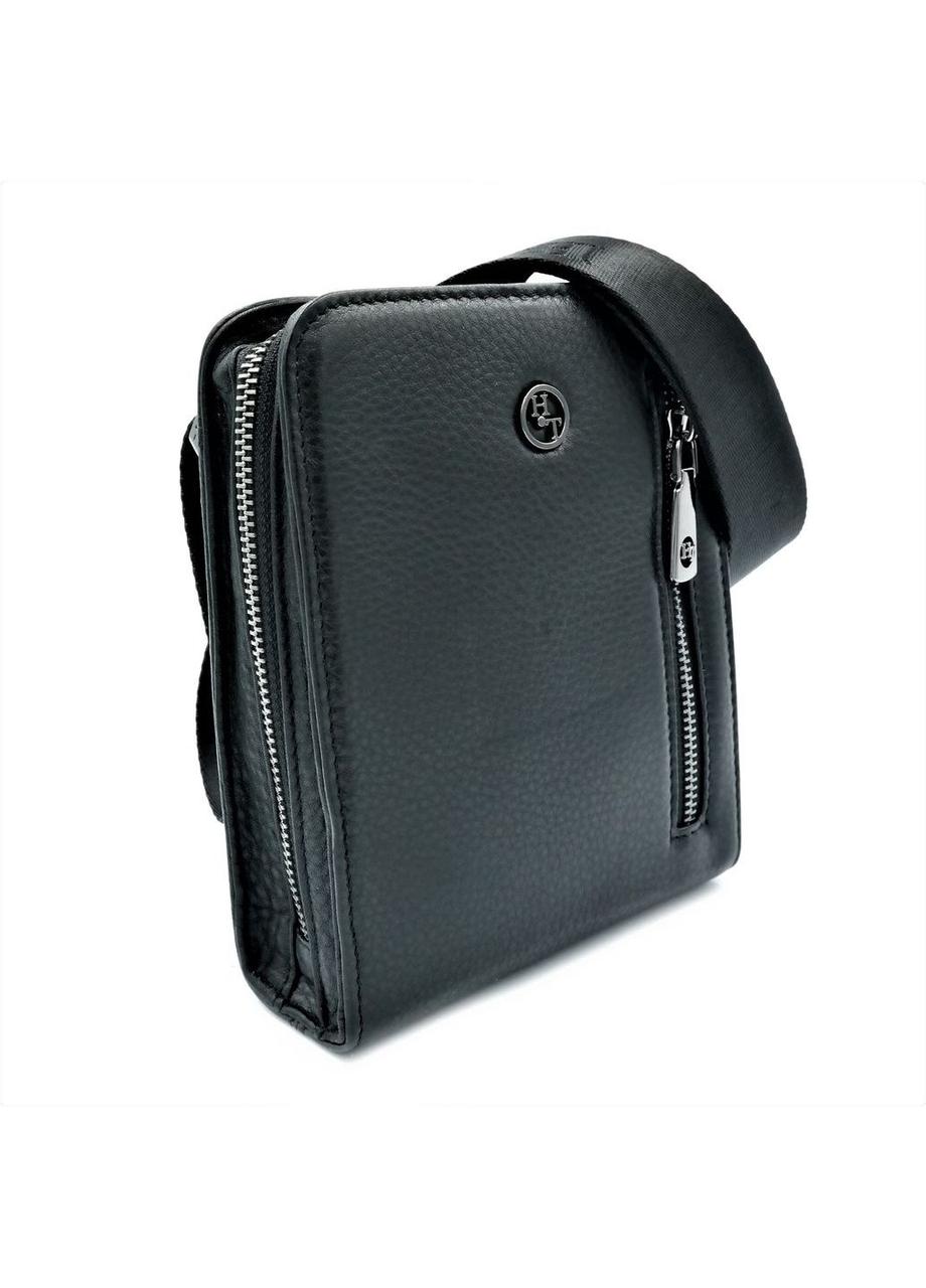 Чоловіча шкіряна сумка H.T.Leather Чорного кольору 2000-10