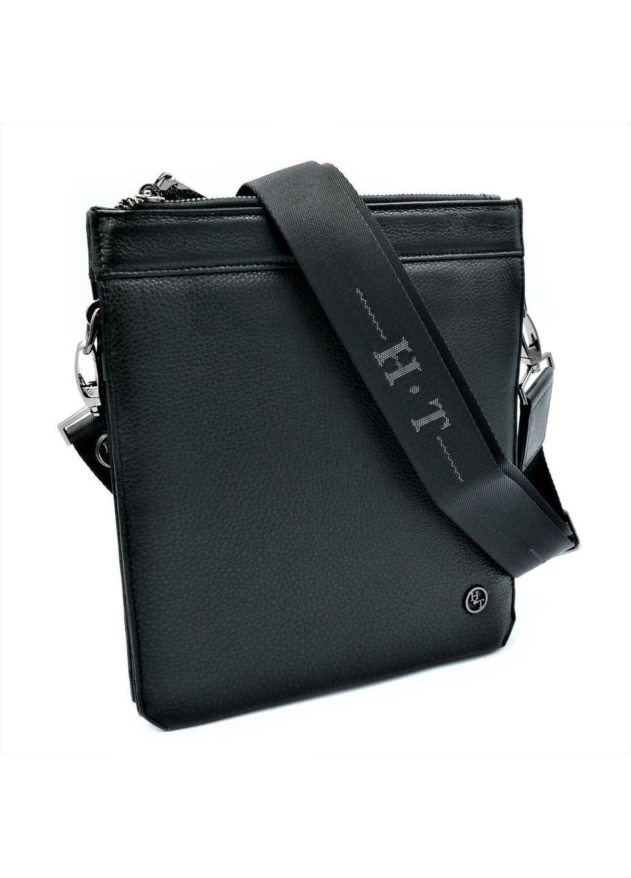 Чоловіча шкіряна сумка H.T.Leather Чорного кольору 5367-3