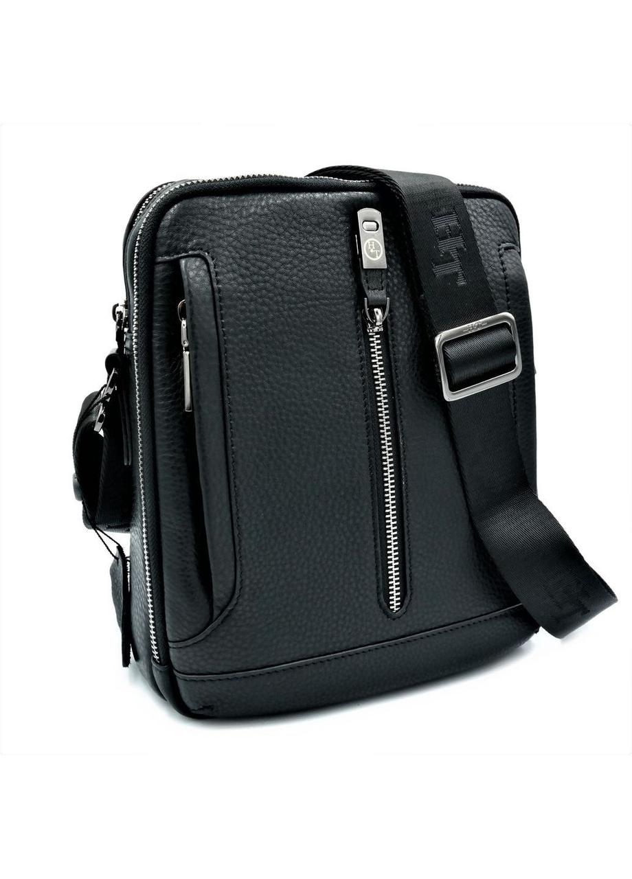 Чоловіча шкіряна сумка H.T.Leather Чорного кольору 5435-4