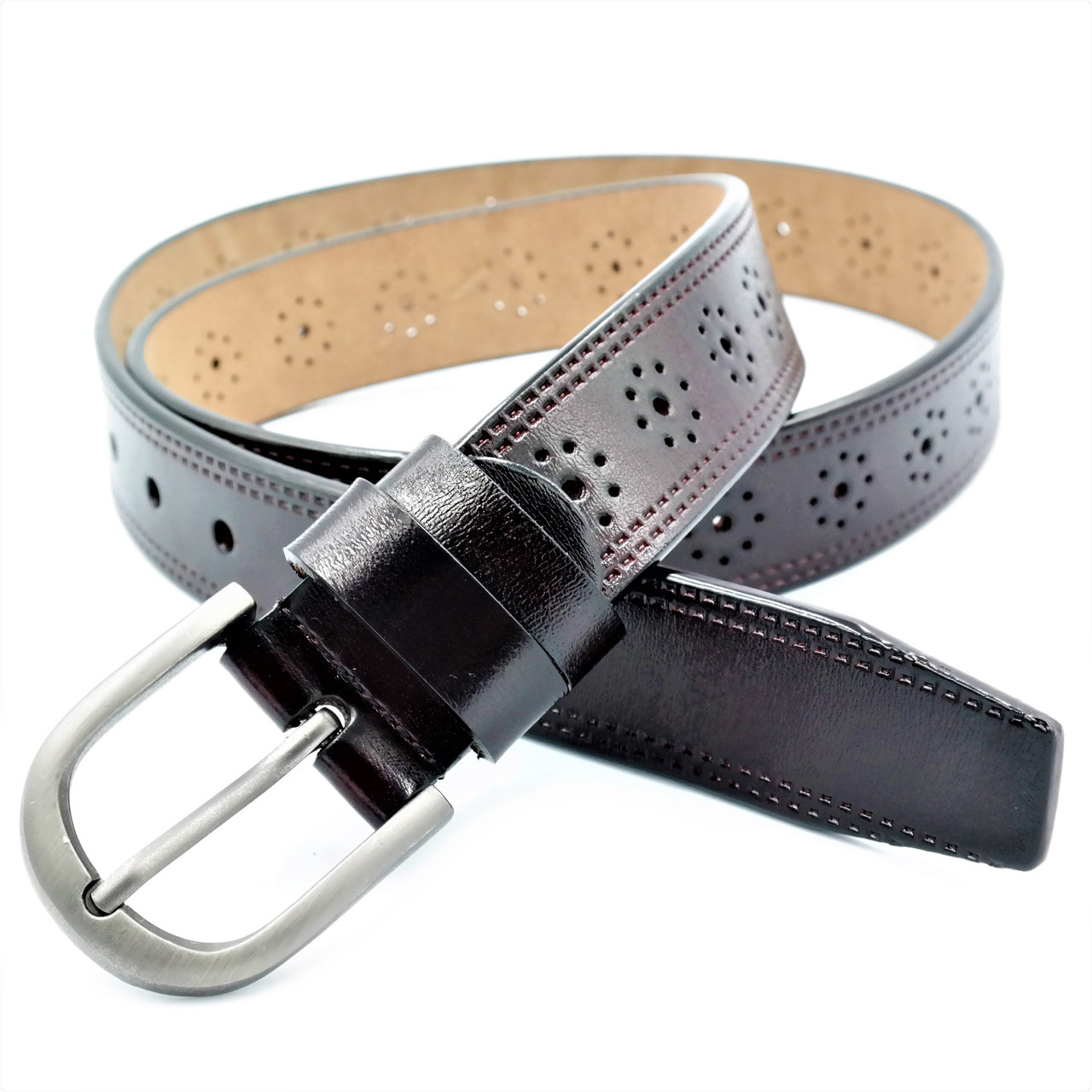 Жіночий шкіряний ремінь Weatro nwzh-35k-00103 Темно-коричневий, фото 1