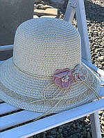 Пляжная молодежная стильная шляпа с цветочками