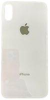 Задняя крышка iPhone X белая Silver с большими отверстиями под окна камер оригинал