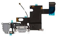 Шлейф iPhone 6 з роз'ємом зарядки з коннектором навушників і мікрофоном темно-сірий