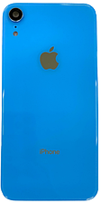 Задня кришка iPhone XR синя в комплекті скло камери оригінал
