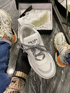 Женские кроссовки Prada Chunky All White, женские кроссовки прада