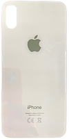 Задняя крышка iPhone XS белая Silver с большими отверстиями под окна камер оригинал