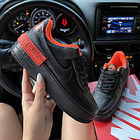 Женские кроссовки Nike Air Force 1 Shadow Black Orange, женские кроссовки найк аир форс 1