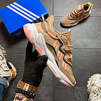 Женские кроссовки Adidas Ozweego Beige, женские кроссовки адидас озвиго