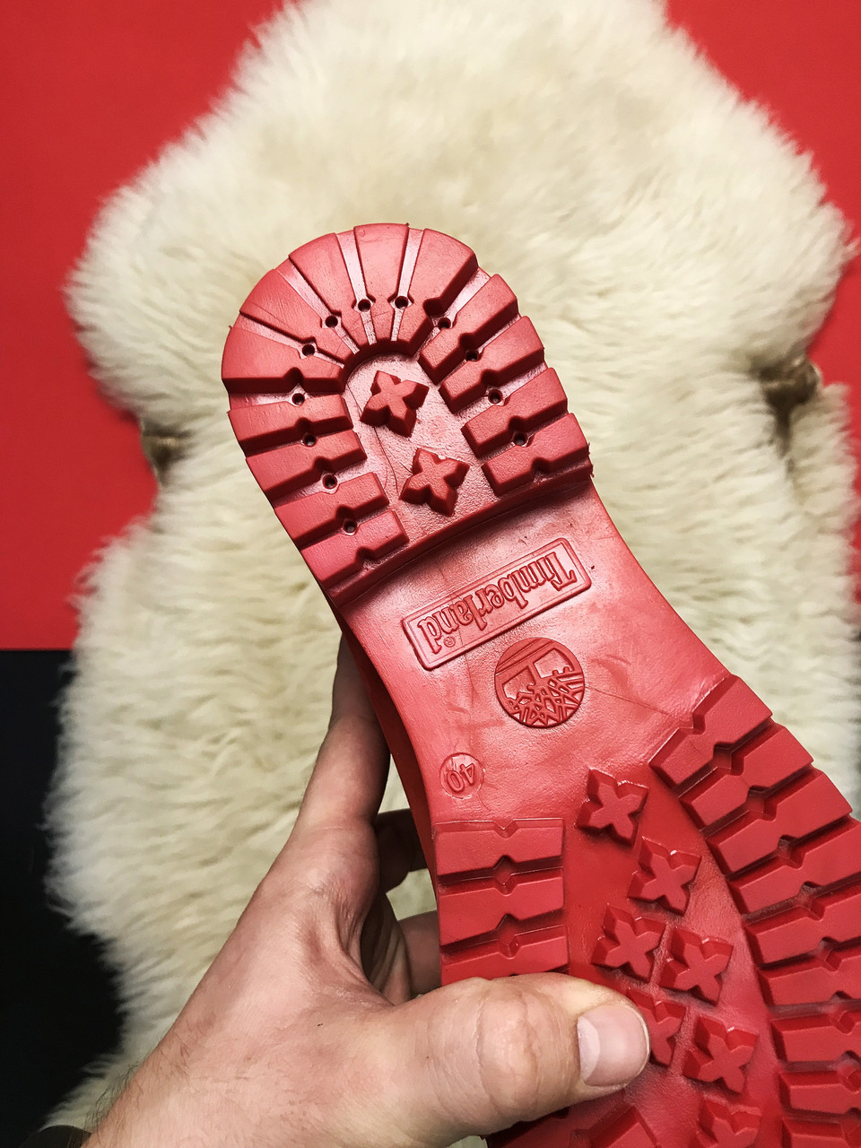 Женские зимние ботинки Timberland Red Fure Premium (мех), красные нубуковые ботинки тимберленд зимние женские - фото 9 - id-p1432705602