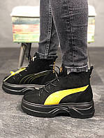 Женские ботинки Puma Spring Boots Black Yellow, женские ботинки пума спринг