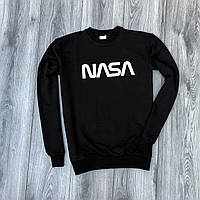 Мужской чёрный свитшот с принтом "NASA"